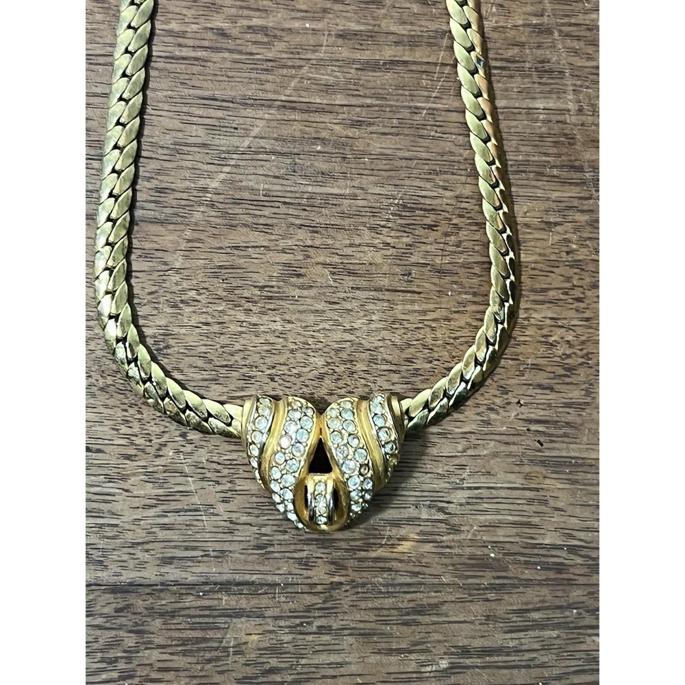 As Is-missing 2 Stones,well Worn-Christian Dior 70s Vtg Gold Tone Necklace